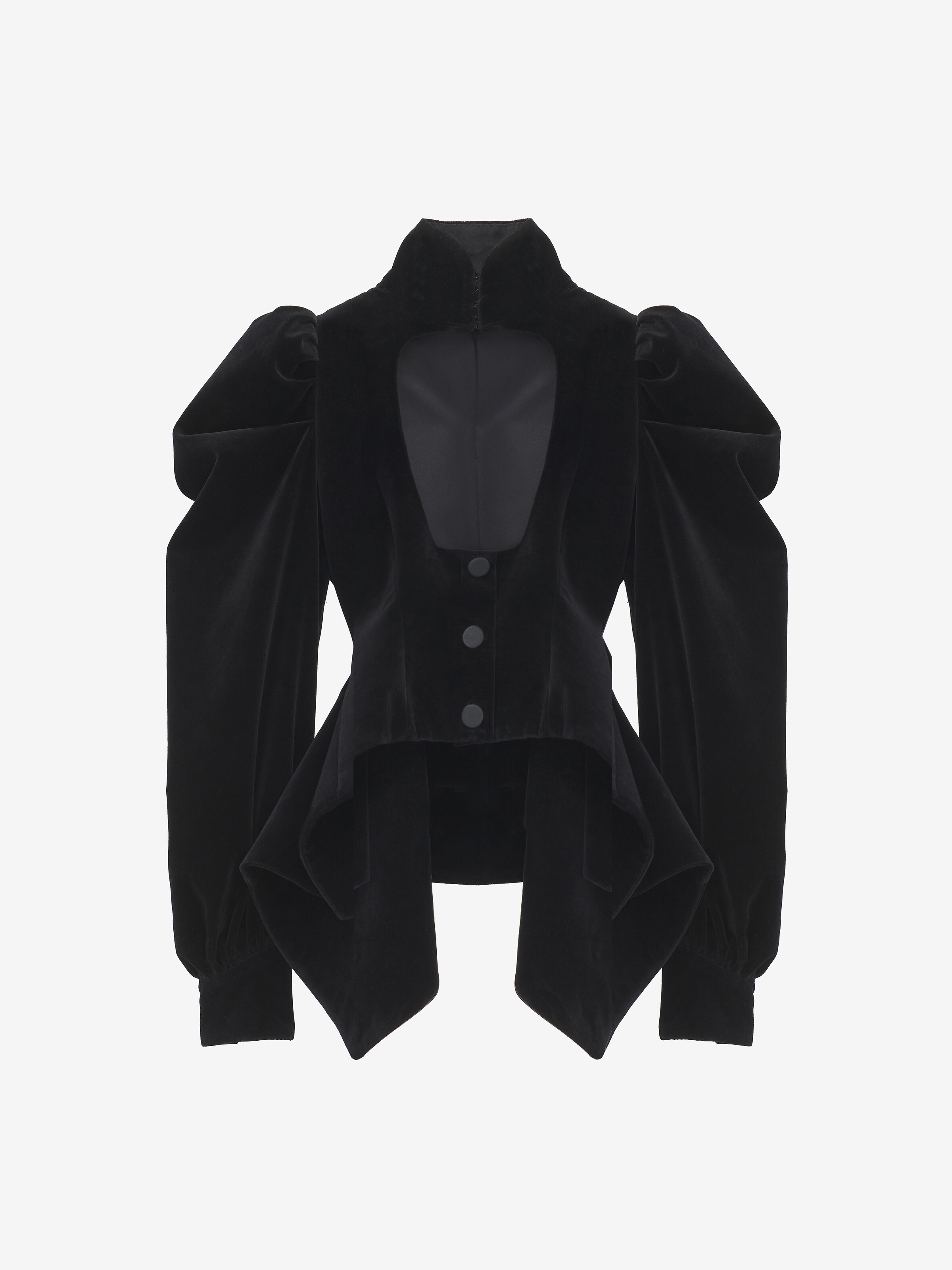 Women's Velvet Panel Jacket in Black | Alexander McQueen