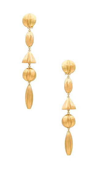 Illene Earring in Brushed Brass | Revolve Clothing (Global)