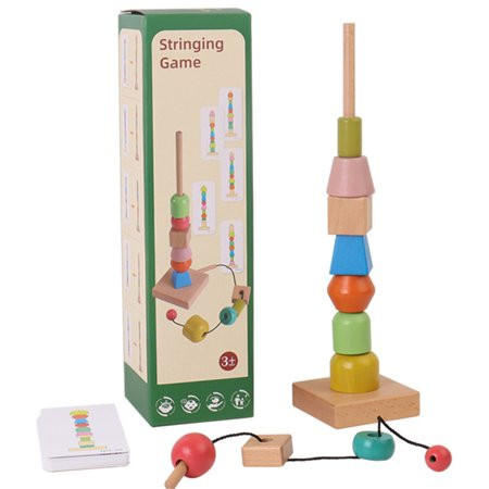 Viugreum Lacing Bead Set | Woodiness Stacked Succession Building Blocks Game For Sort | Montessori E | Walmart (US)