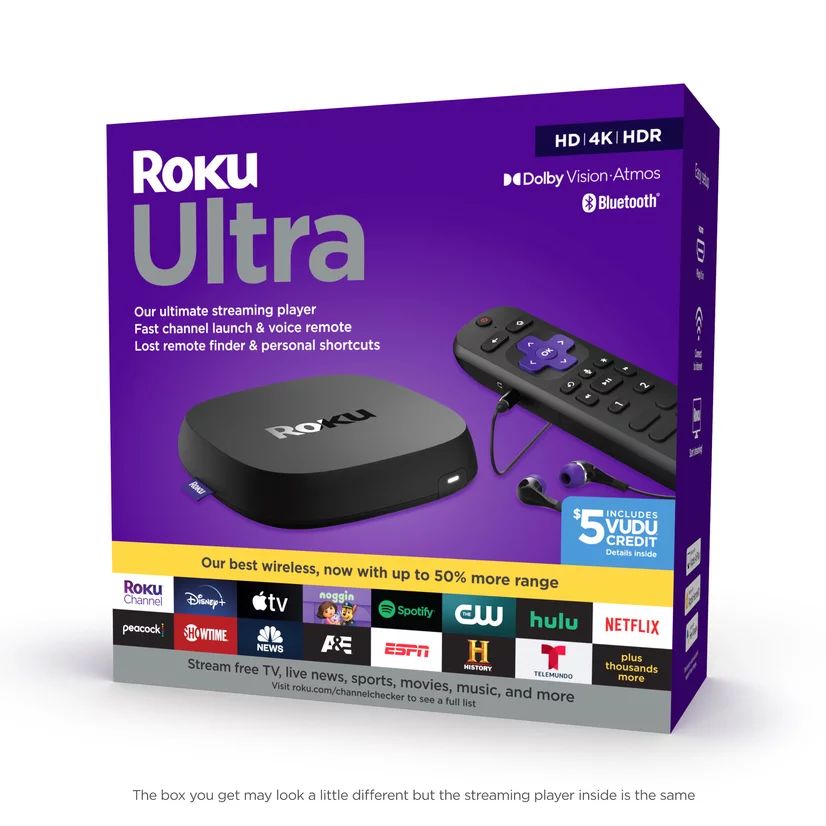 Roku Ultra | Streaming Device 4K/HDR/Dolby Vision, Roku Voice Remote with Headphone Jack, Premium... | Walmart (US)
