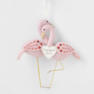 Plush Flamingo Engaged Christmas Tree Ornament - Wondershop™ | Target