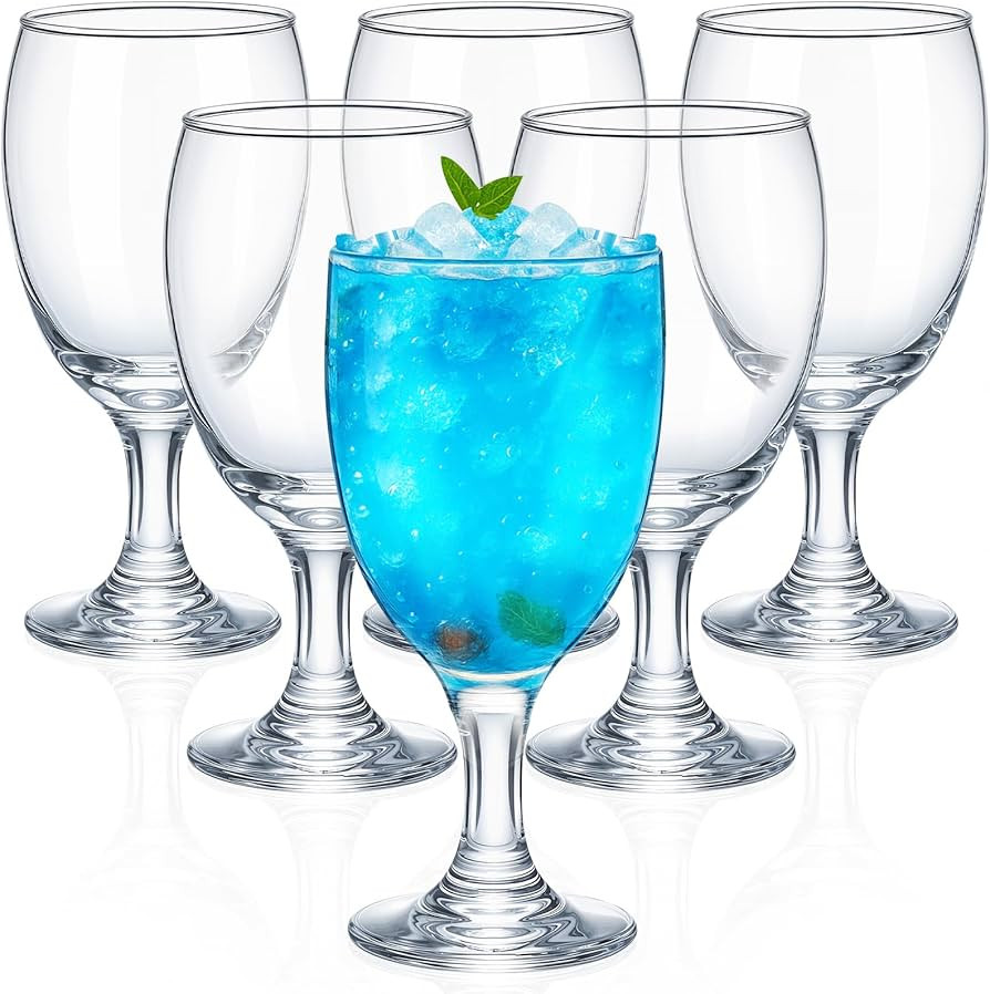 Patelai Set of 6 Water Goblet, 16 oz Clear Drinking Glasses Bulk Dishwasher Safe, Stemmed Water G... | Amazon (US)
