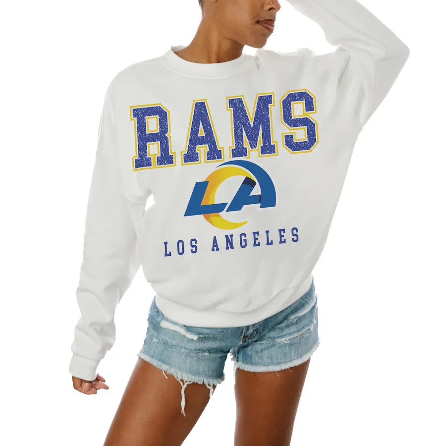 Los Angeles Rams Gameday Couture Women's  Sunday Drives Oversized Crewneck Pullover Sweatshirt ... | Fanatics