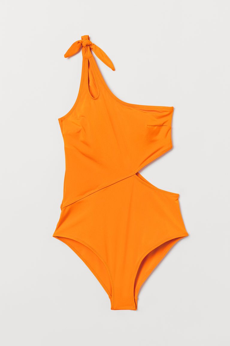H & M - One-shoulder Swimsuit - Orange | H&M (US + CA)
