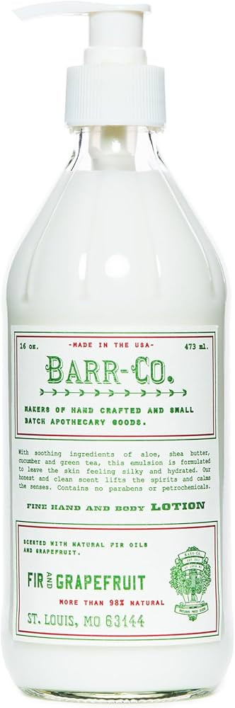 BARR-CO. Fir & Grapefruit Scent Shea Butter Lotion for Dry Skin, Bright Grapefruit and Cooling Ba... | Amazon (US)
