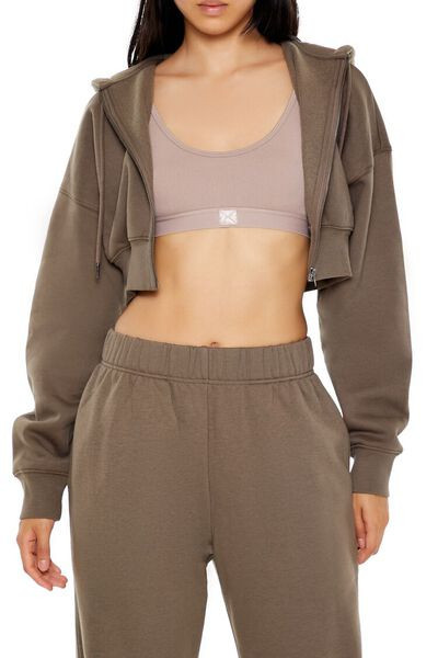 Cropped Zip-Up Hoodie | Forever 21