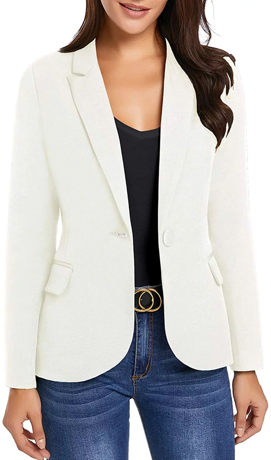 luvamia Womens Business Casual Blazer Work Office Coats Pocket Back Slit Jacket Suit, Size S-2XL | Walmart (US)