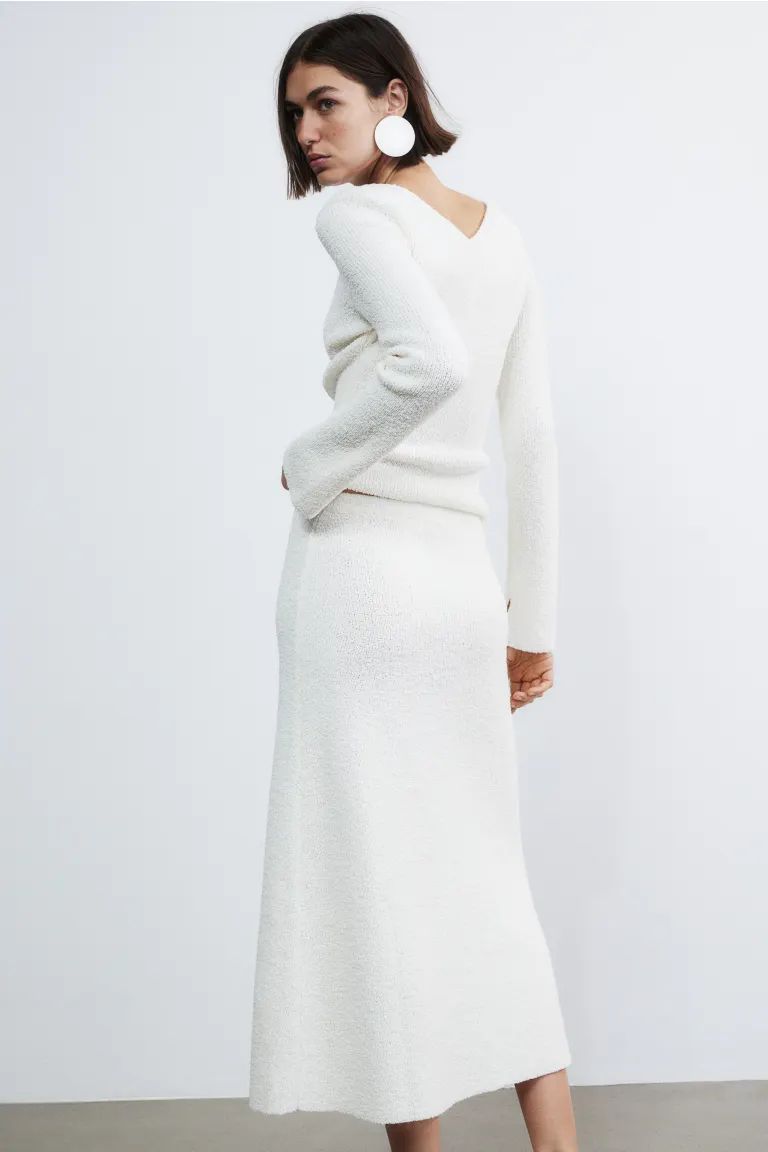 Bouclé Skirt - Cream - Ladies | H&M US | H&M (US)