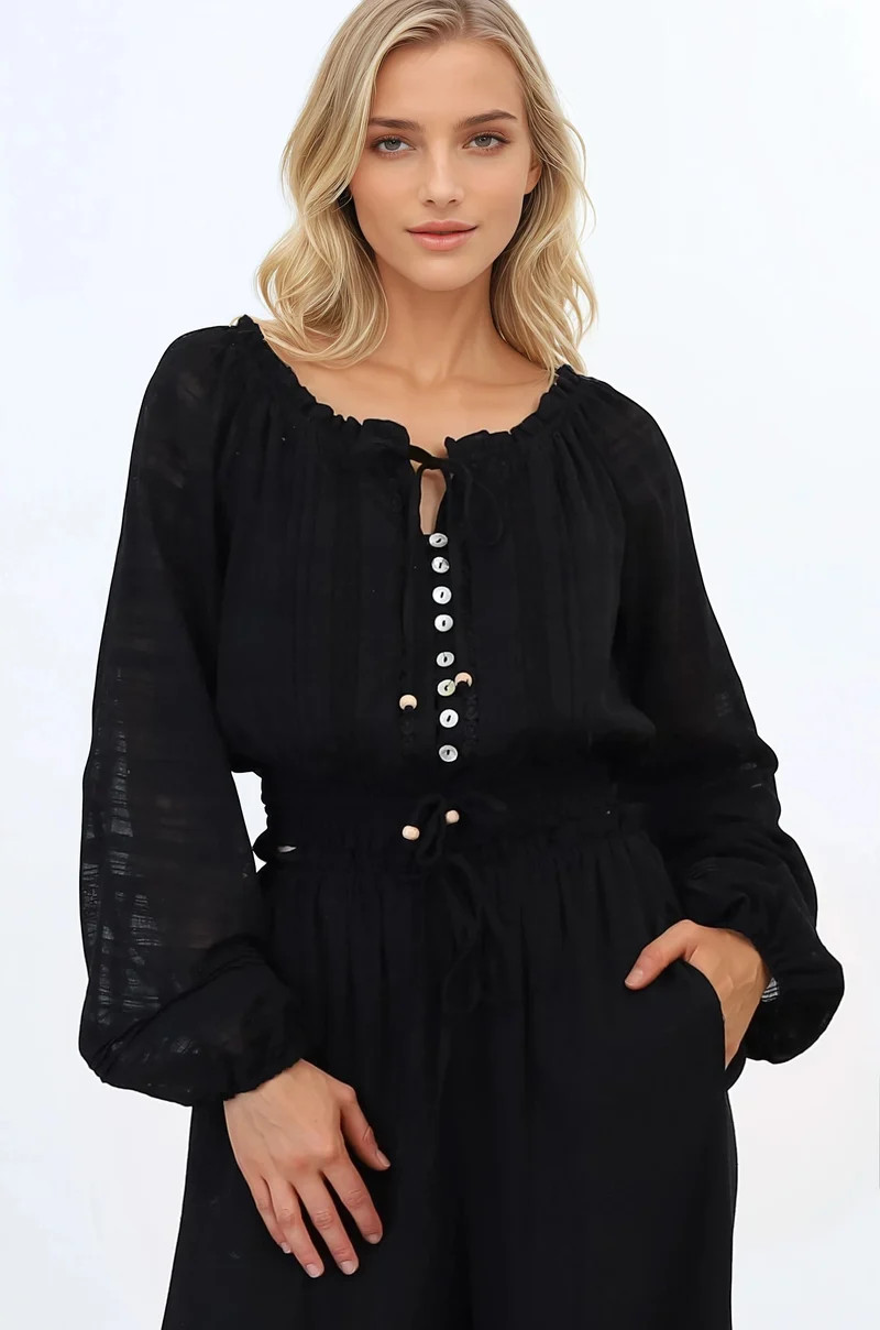 Shop Tops: Marlon Top - Black | saltycrush.com | Salty Crush