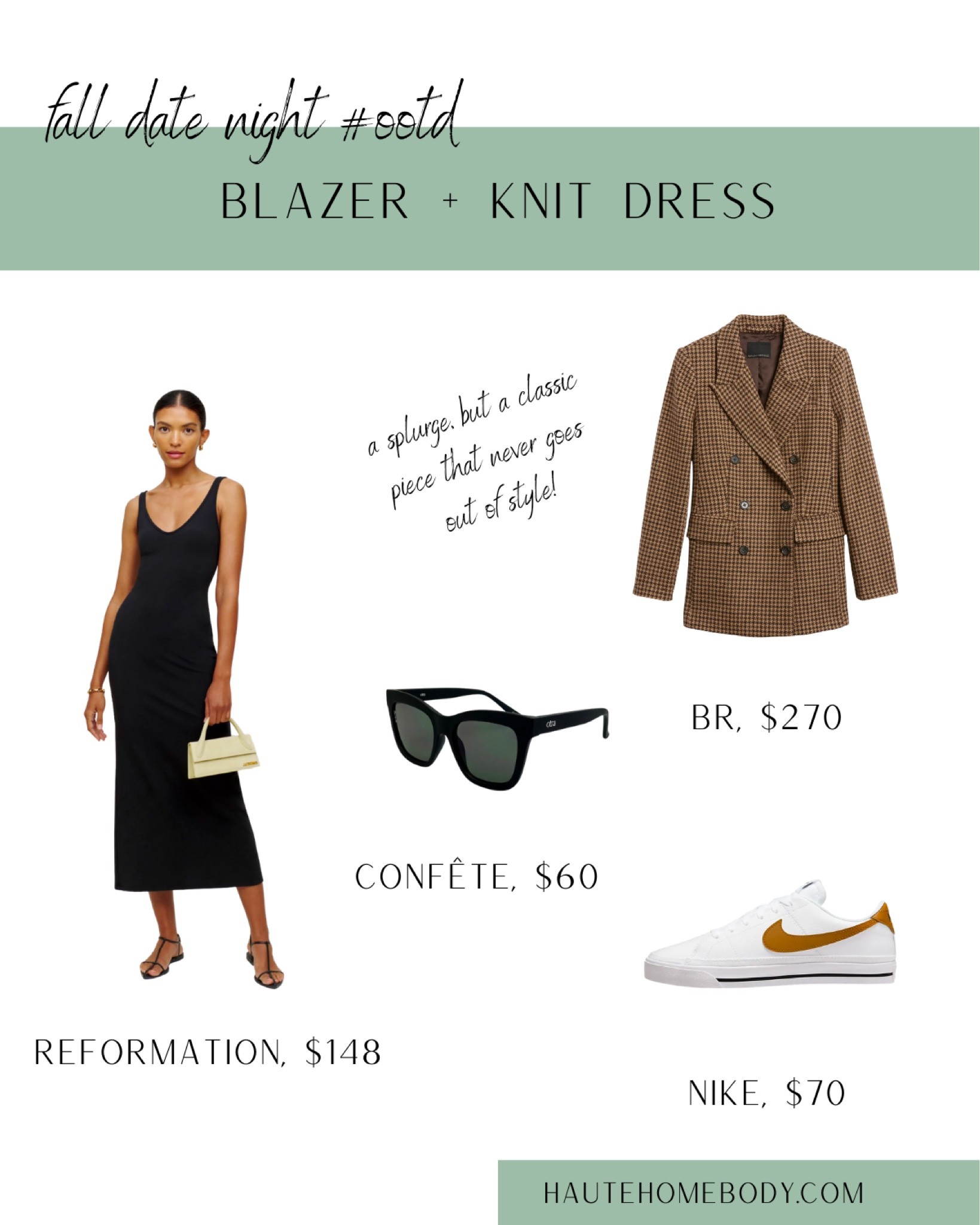 Easy fall outfit combo - classic checked blazer and a sweater dress

Black sweater dress, knit tank dress, october outfits, plaid blazer, brown checked blazer, classic style, fall outfit idea, white sneakers outfit

#LTKstyletip #LTKSeasonal #LTKworkwear