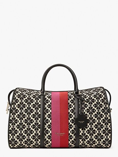 spade flower jacquard stripe large weekender bag | Kate Spade (US)