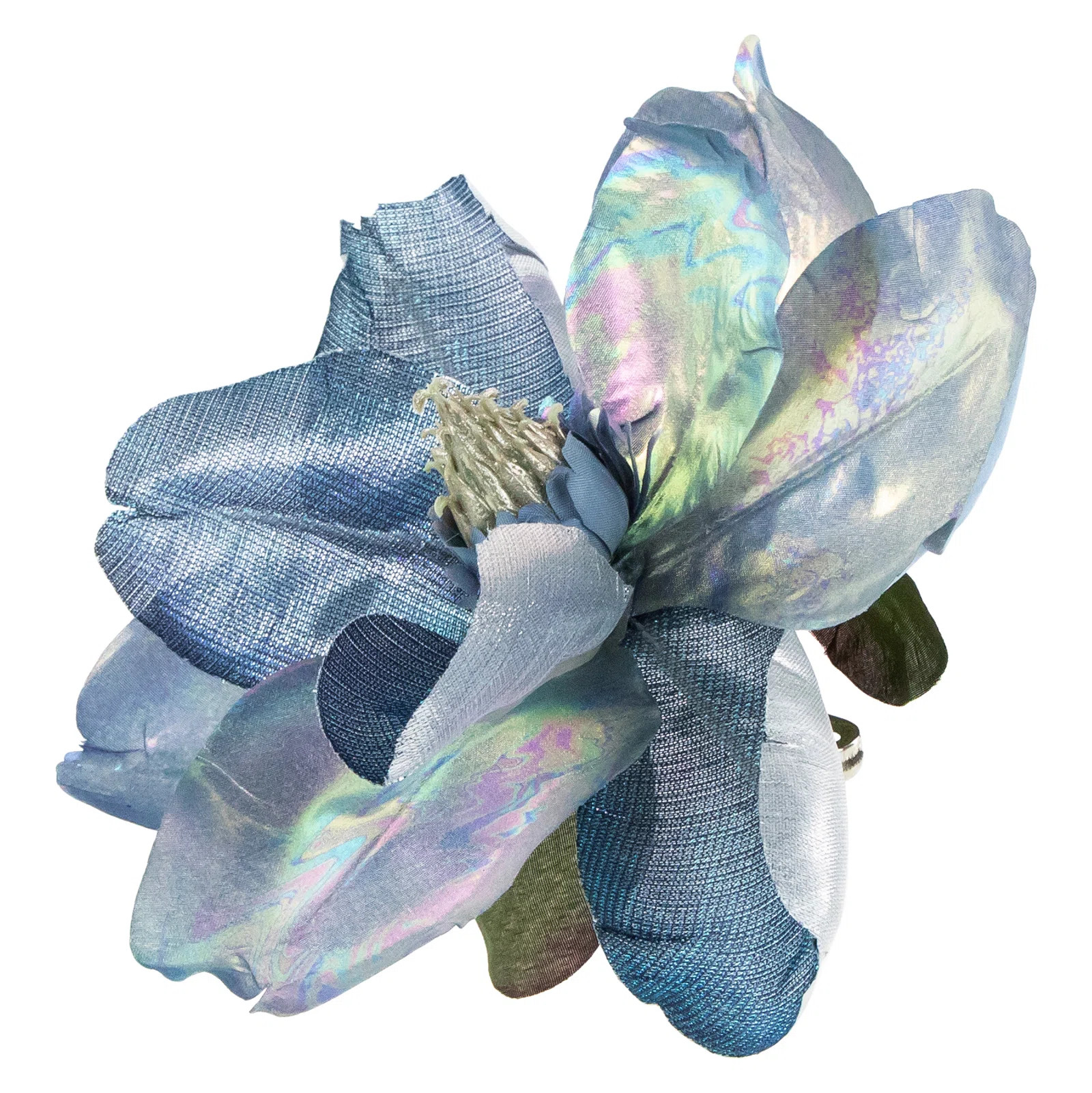 7" Iridescent Blue Artificial Magnolia Clip-on Christmas Ornament | Wayfair North America