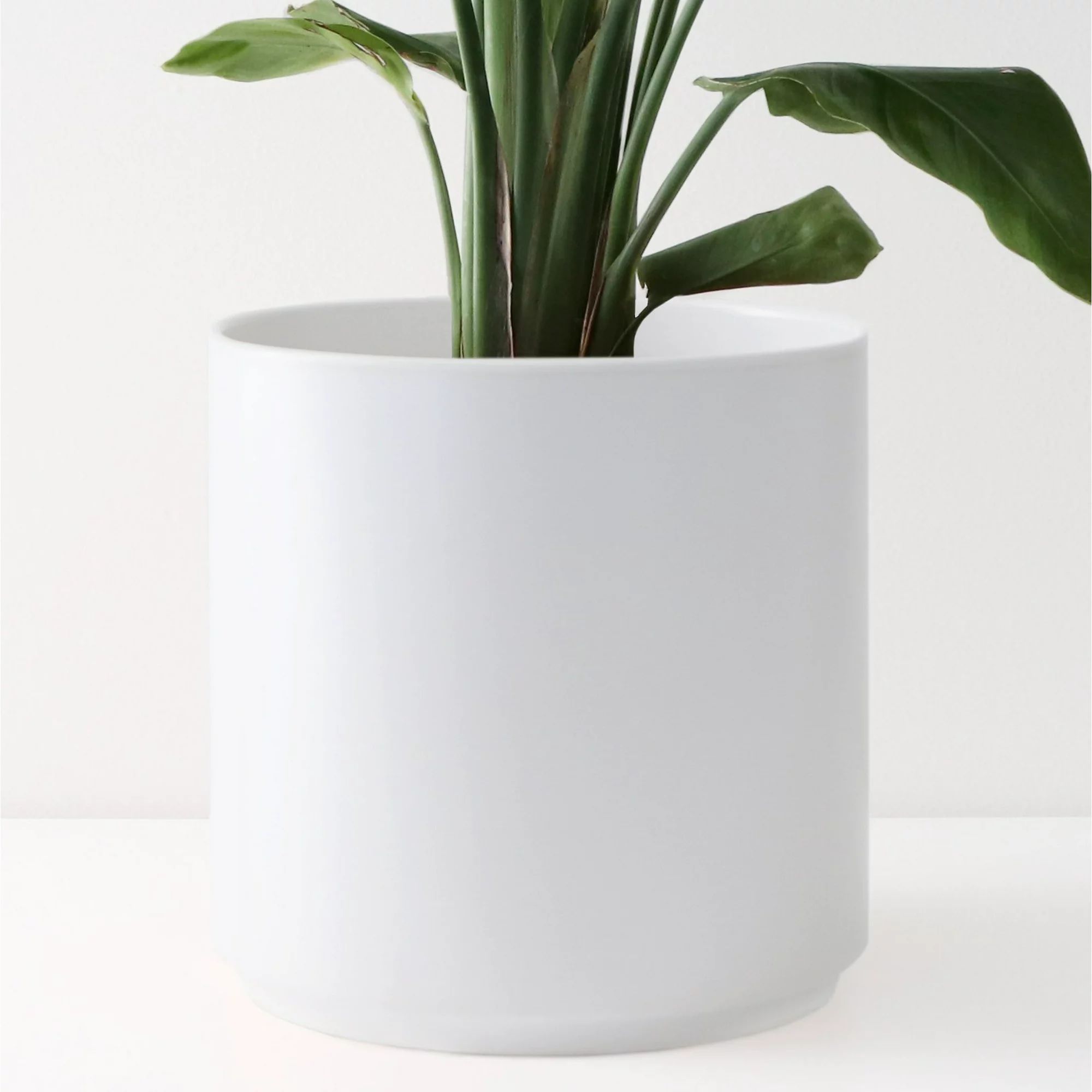 Peach & Pebble 10 inch Modern Ceramic Planter, Matte White | Walmart (US)