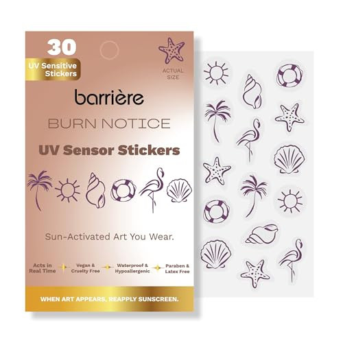 Barrière Burn Notice UV Sensitive Stickers - 30 Count UV Detection Stickers | Amazon (US)