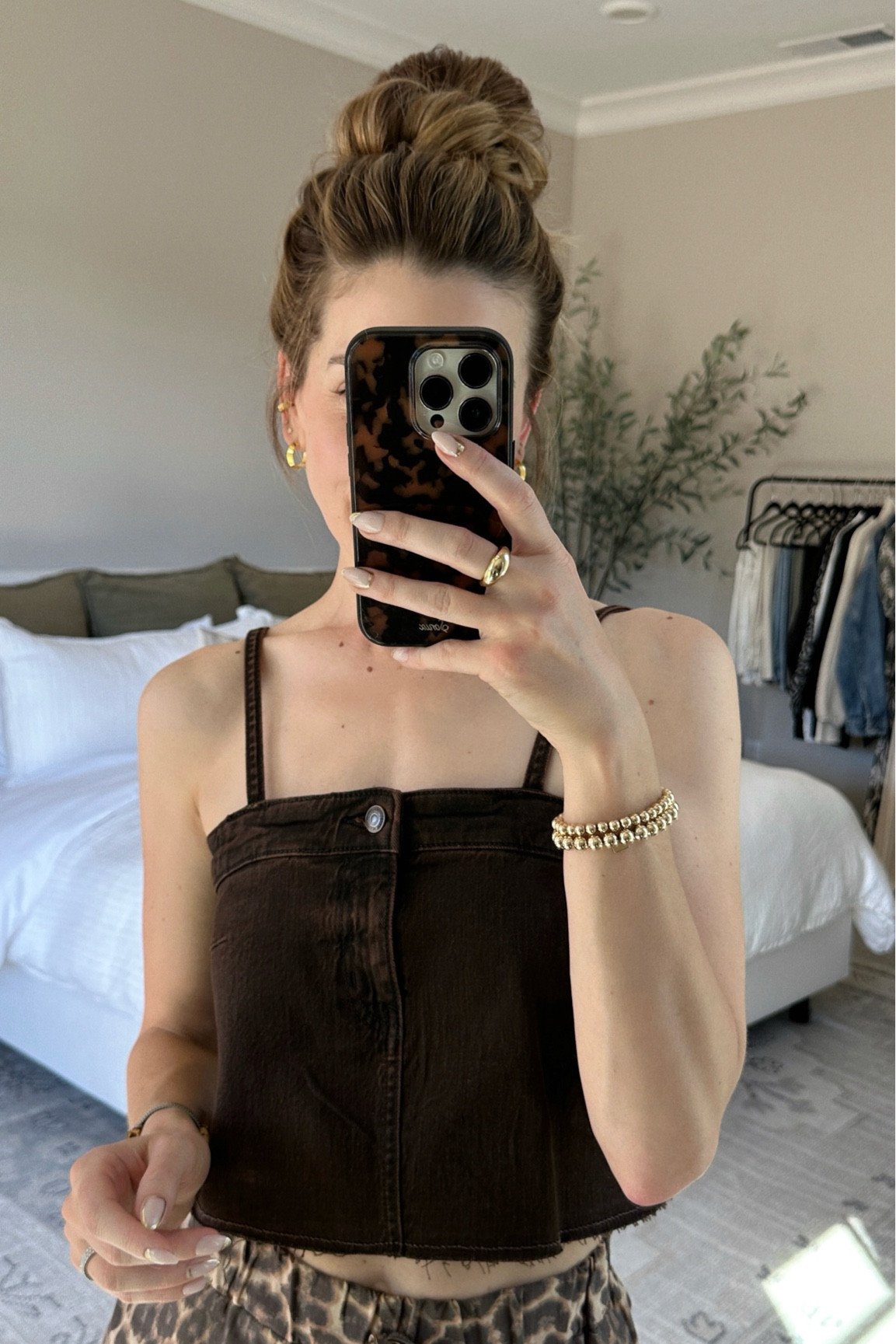 Brown denim tank top - wearing size xs

#LTKSeasonal