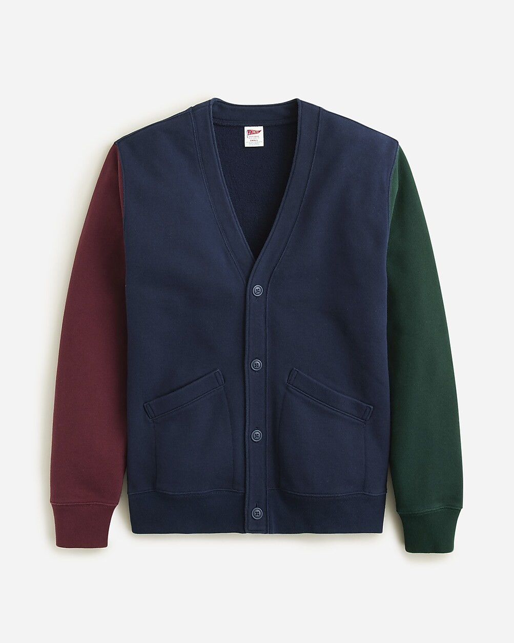 Heritage 14 oz. fleece cardigan sweatshirt in colorblock | J. Crew US