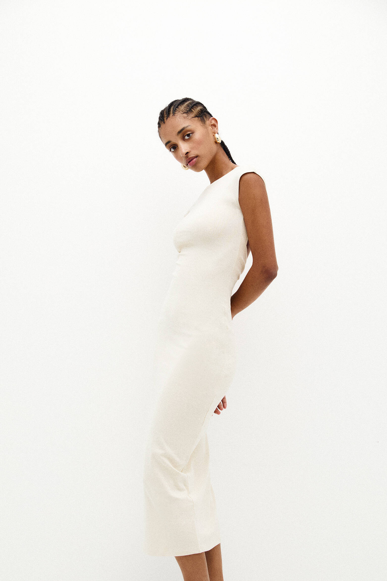 Open back midi dress | PULL and BEAR UK