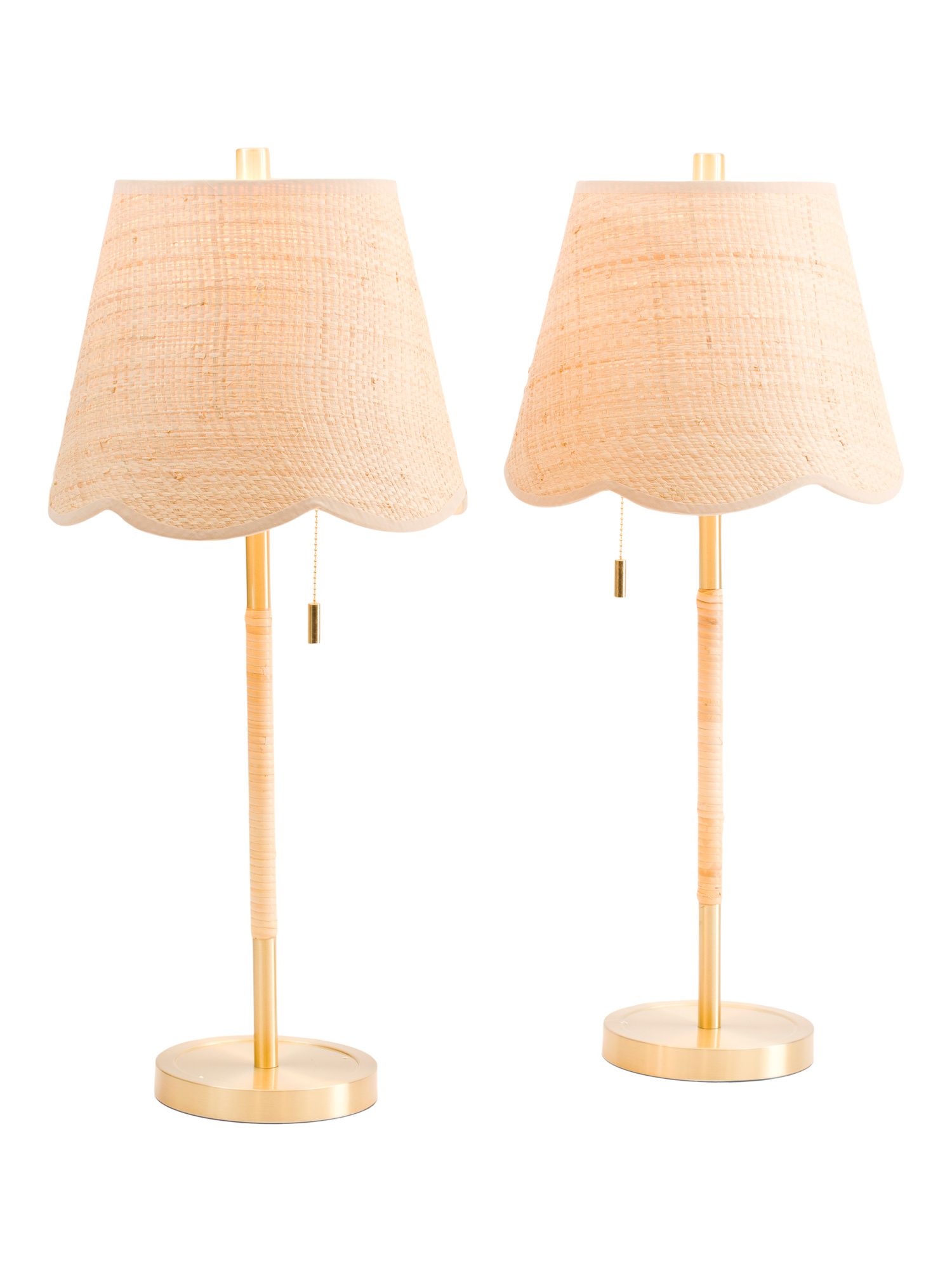 Set Of 2 21in Scalloped Shade Table Lamps | Lighting | Marshalls | Marshalls