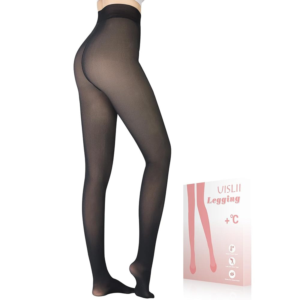 Fleece Lined Tights Women, Warm Pantyhose leggings Women,Fake Translucent Thermal Skin Colored Ti... | Amazon (US)