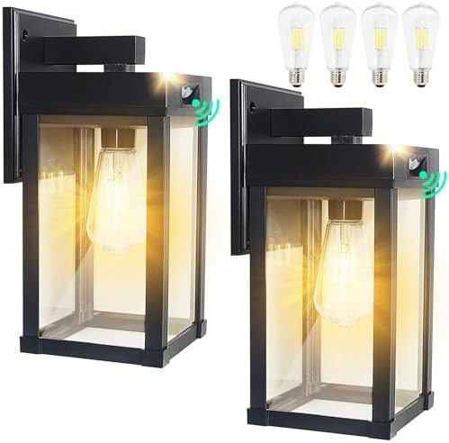 2 Pack Solar Wall Lights Outdoor Waterproof with 3 Lighting Modes & Motion Sensor, Dusk to Dawn E... | Amazon (US)