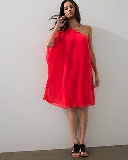 One-shoulder Chiffon Short Dress | Chico's