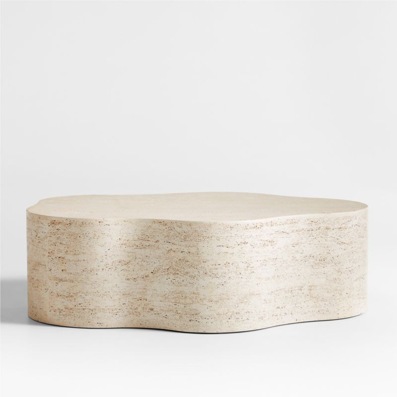 Fleur Faux Travertine Resin 52" Coffee Table + Reviews | Crate & Barrel | Crate & Barrel
