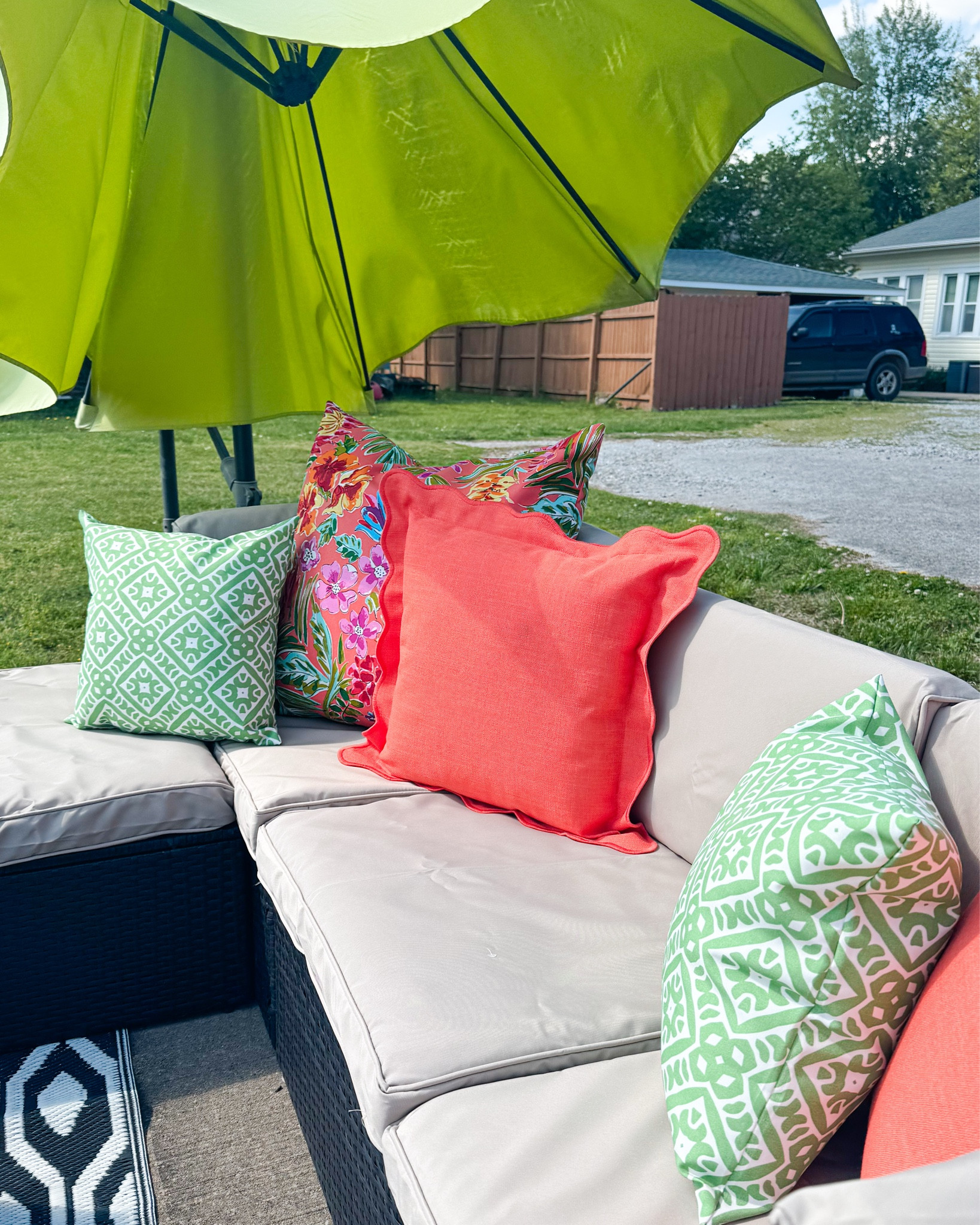 Walmart has the CUTEST scalloped outdoor pillows right now for an amazing price point! I snagged in 2 different colors! Get them while ya can! 

#LTKSeasonal #LTKHome