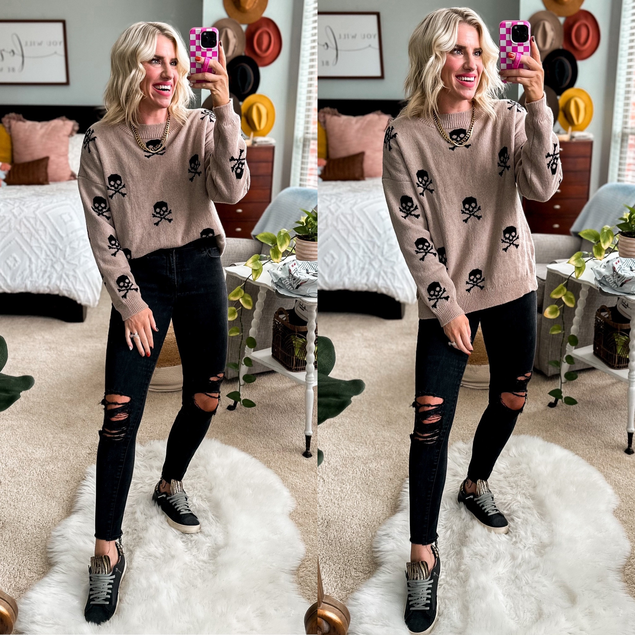 Skull sweater runs small and size up one size☠️perfect for Halloween 👻 🎃 

#LTKstyletip #LTKfindsunder50 #LTKHalloween