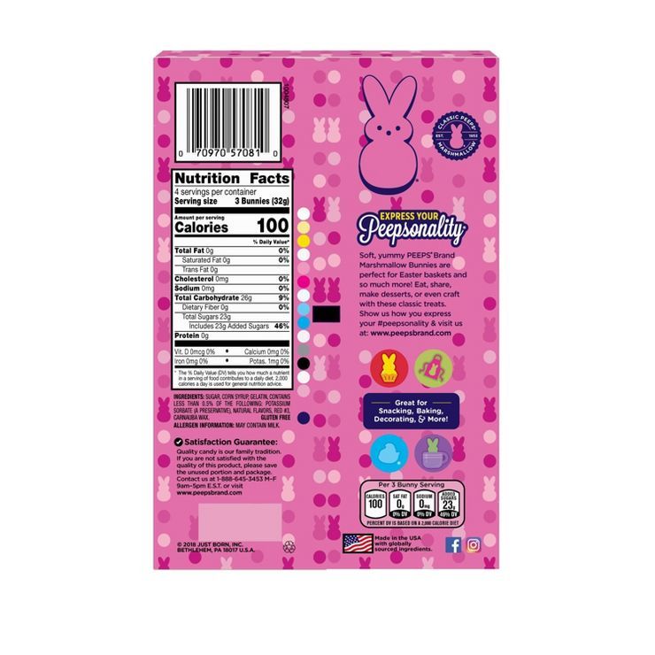 Peeps Easter Marshmallow Pink Bunnies - 4.5oz/12ct | Target