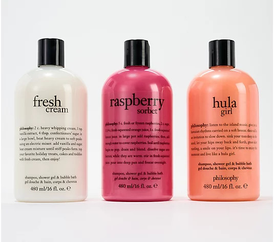 philosophy 16oz trio of treats shower gel | QVC