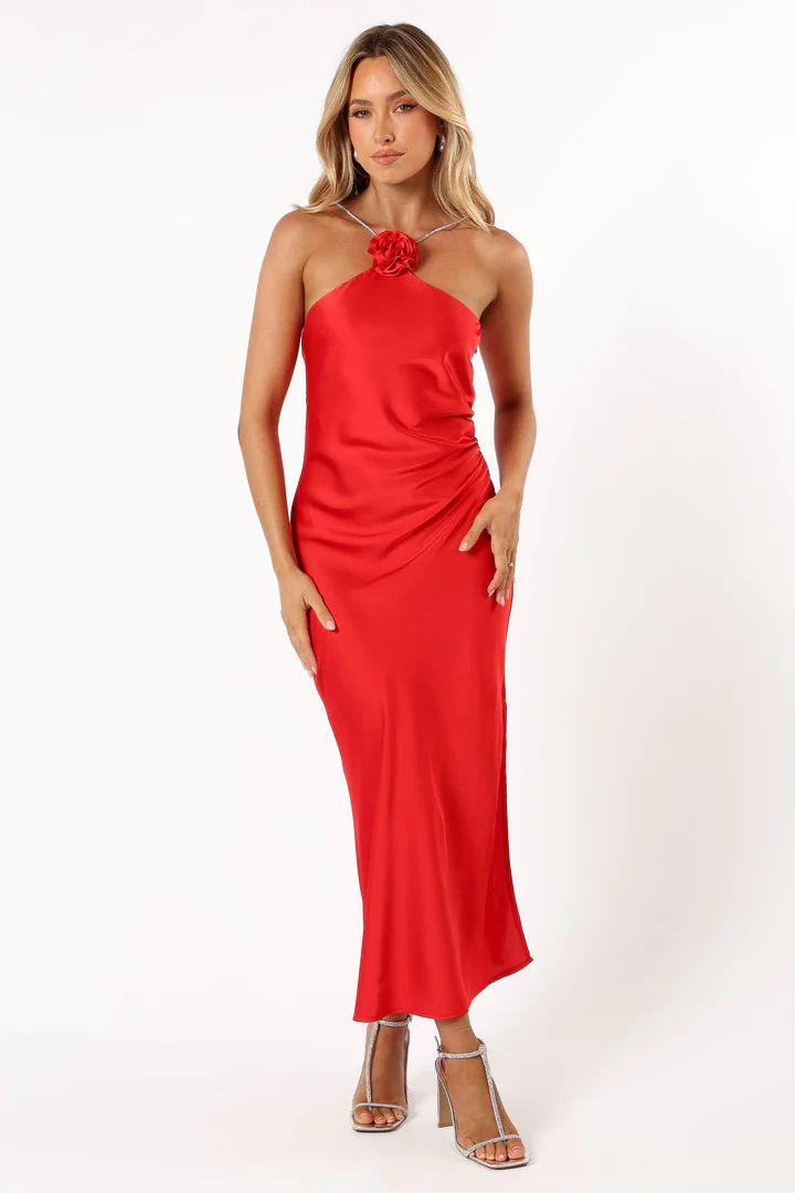 Jadore Halterneck Midi Dress - Radiant Red | Petal & Pup (US)