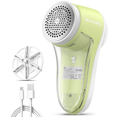 BEAUTURAL Fabric Shaver, Rechargeable Lint Remover for Clothes, Electric Lint Shaver with 6-Leaf Blades, Sweater Shavers to Fuzz, Lint Balls, Pillings, Bobbles for Clothes and Furniture | Amazon (US)
