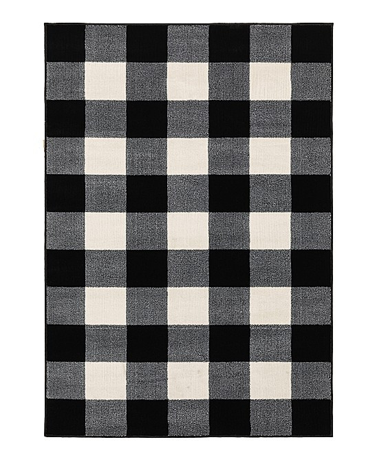 WestHaven Indoor Rugs Black/Ivory - Black & Ivory Gingham Rug | Zulily