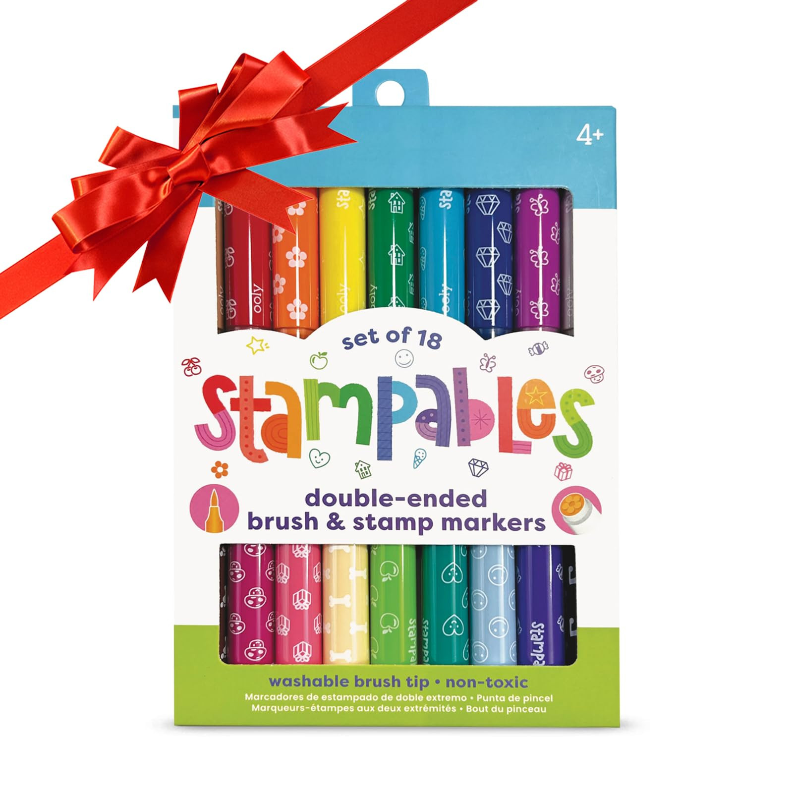 Ooly 18 Double-Sided Stamping Markers- Brush Tip plus Stamp, Cute School Supplies - DOUBLE-ENDED ... | Amazon (US)