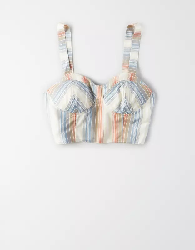 AE Striped Corset Crop Top | American Eagle Outfitters (US & CA)