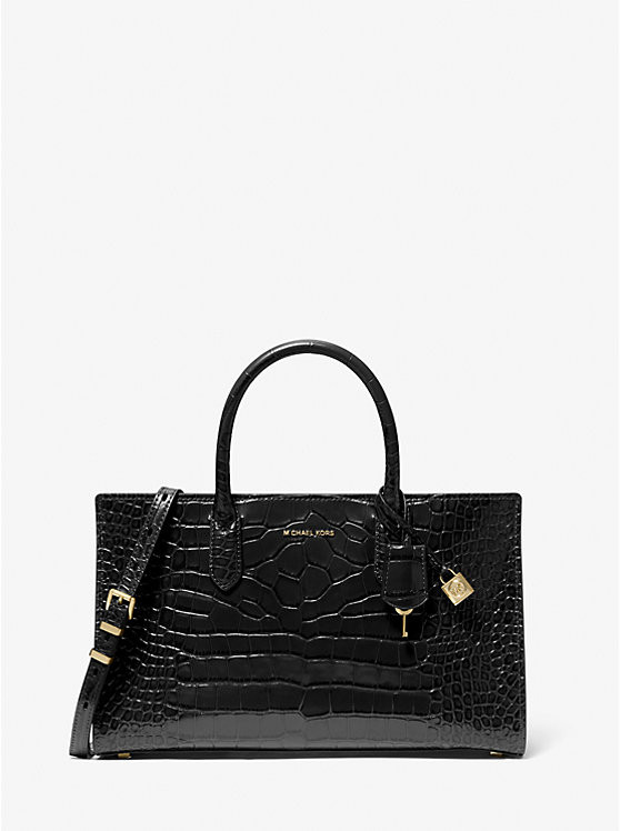 Scarlett Medium Crocodile Embossed Patent Leather Satchel | Michael Kors US