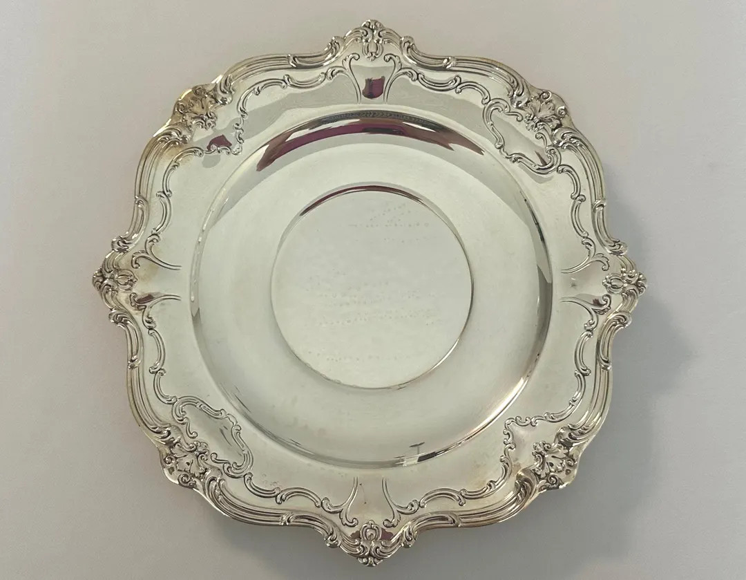 Vintage Gorham Chantilly Silver Plate Tray YC1312 | Ornate Round Serving Platter, Silverplate Van... | Etsy (US)
