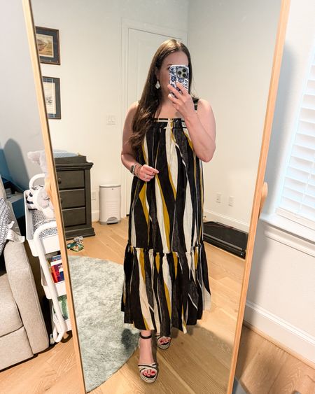 Summer outfit / spring outfits / maxi dress / black and white dress / summer dresses / petite friendly maxi dress / sandals 

#LTKStyleTip #LTKSeasonal #LTKOver40