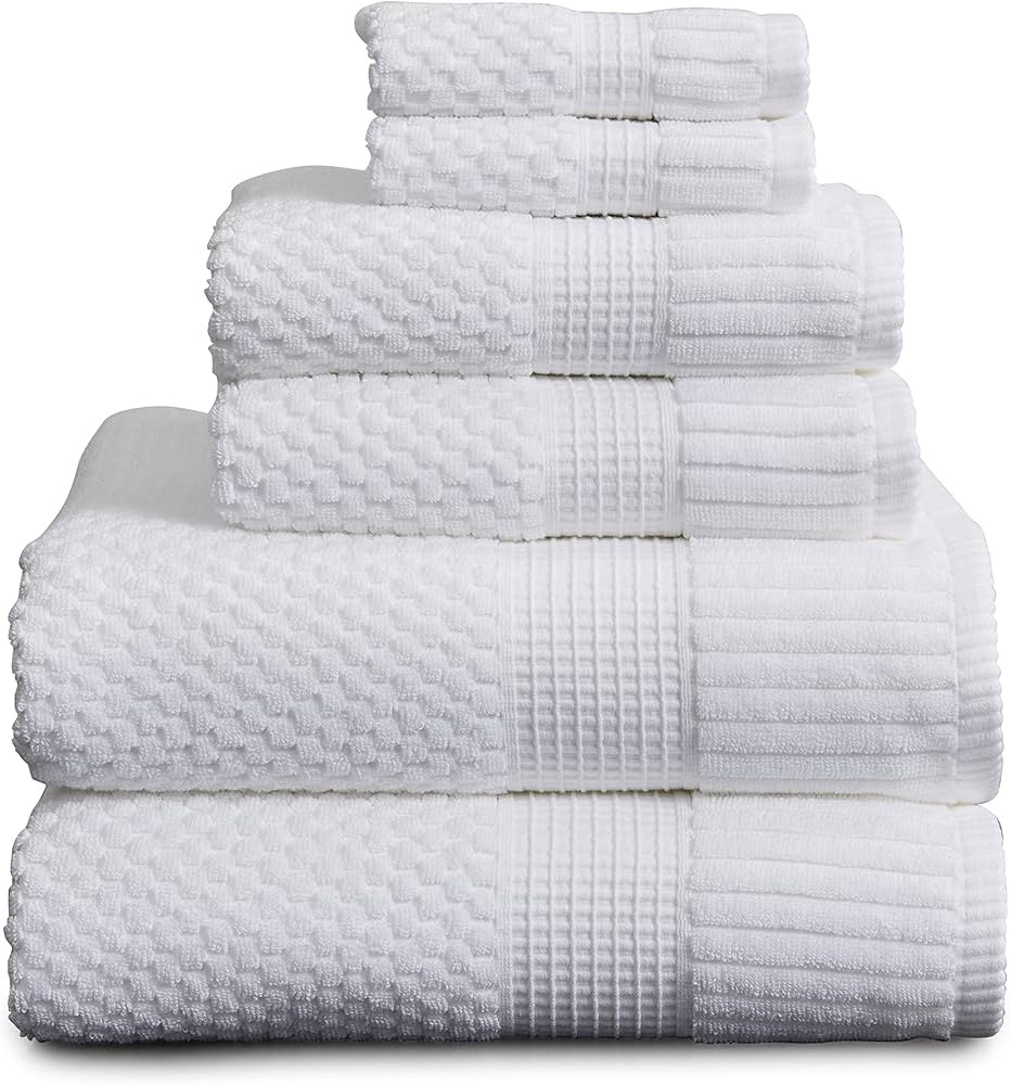 NY Loft 100% Cotton Towel Set 6 Piece Set | Super Soft & Absorbent Quick-Dry 2 Bath Towels 2 Hand... | Amazon (US)