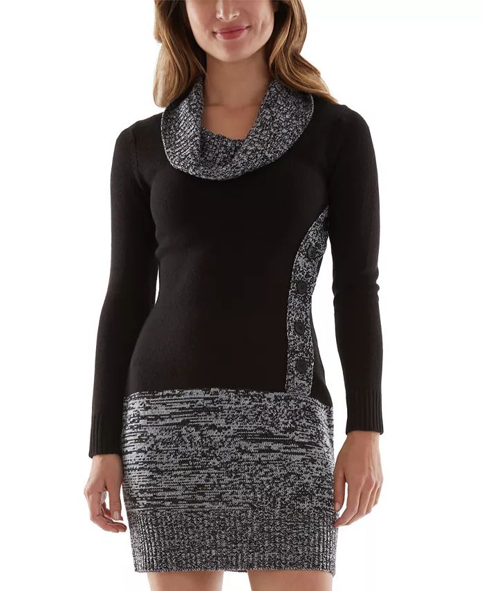 BCX Juniors' Cowlneck Long-Sleeve Sweater Dress & Reviews - Dresses - Juniors - Macy's | Macys (US)