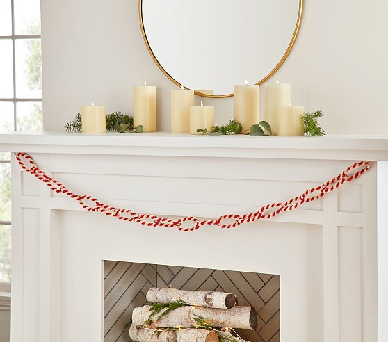 Candy Cane Bottlebrush Chain Garland | Pottery Barn Kids