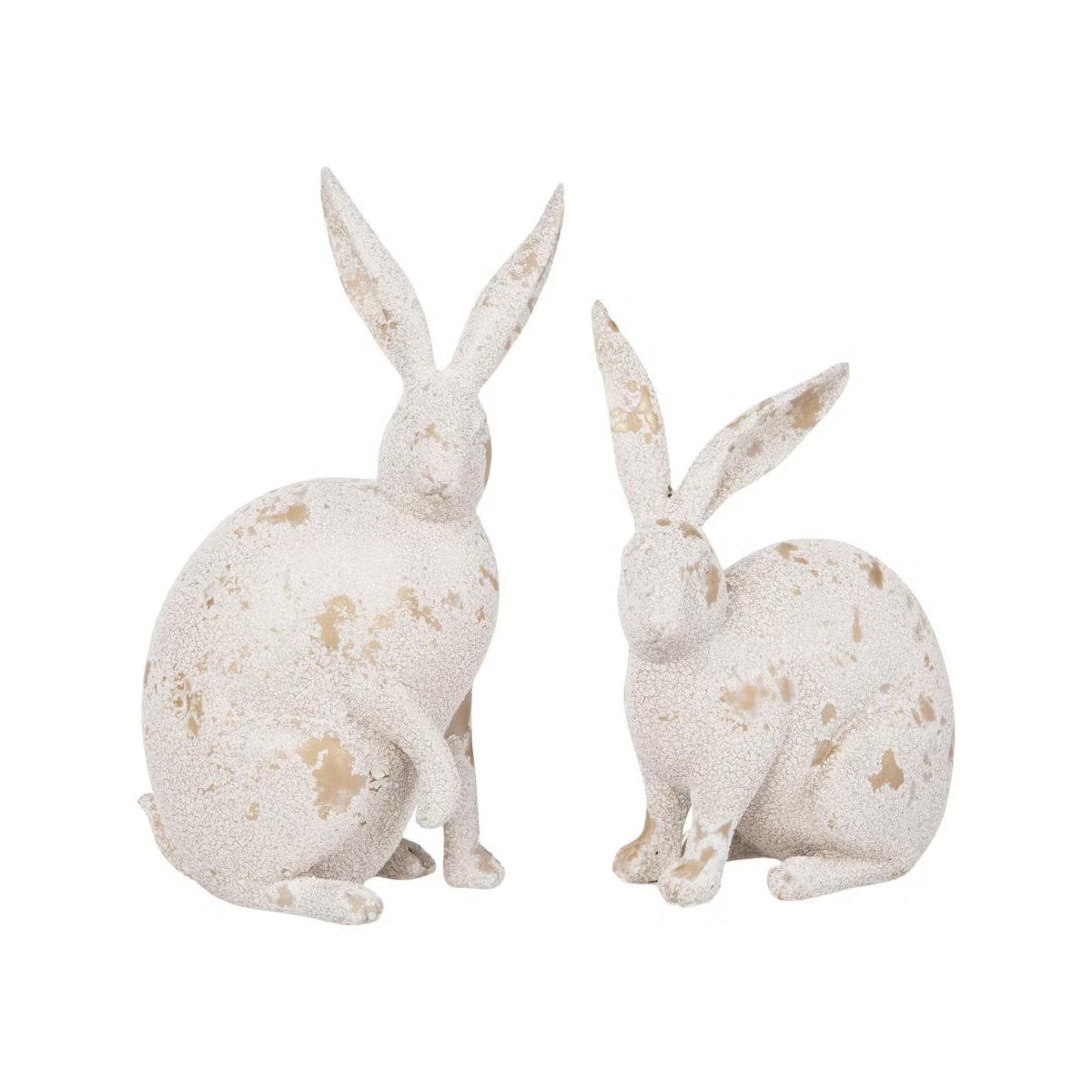 Transpac Resin Bunnies White Gold Set of 2 Home Decorations Easter | Target