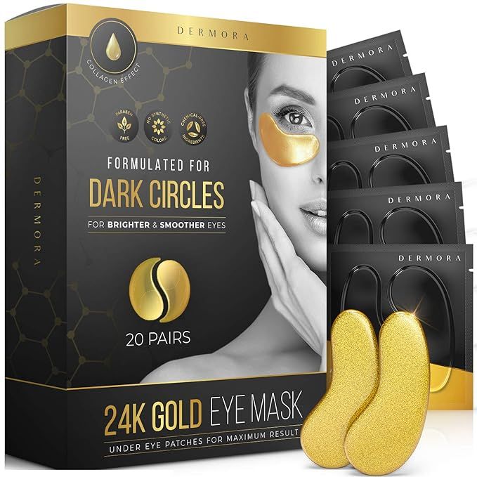 Amazon.com: DERMORA Under Eye Mask Patches - 20 Packs - Face Mask Skin Care Products for Puffy Eyes, | Amazon (US)