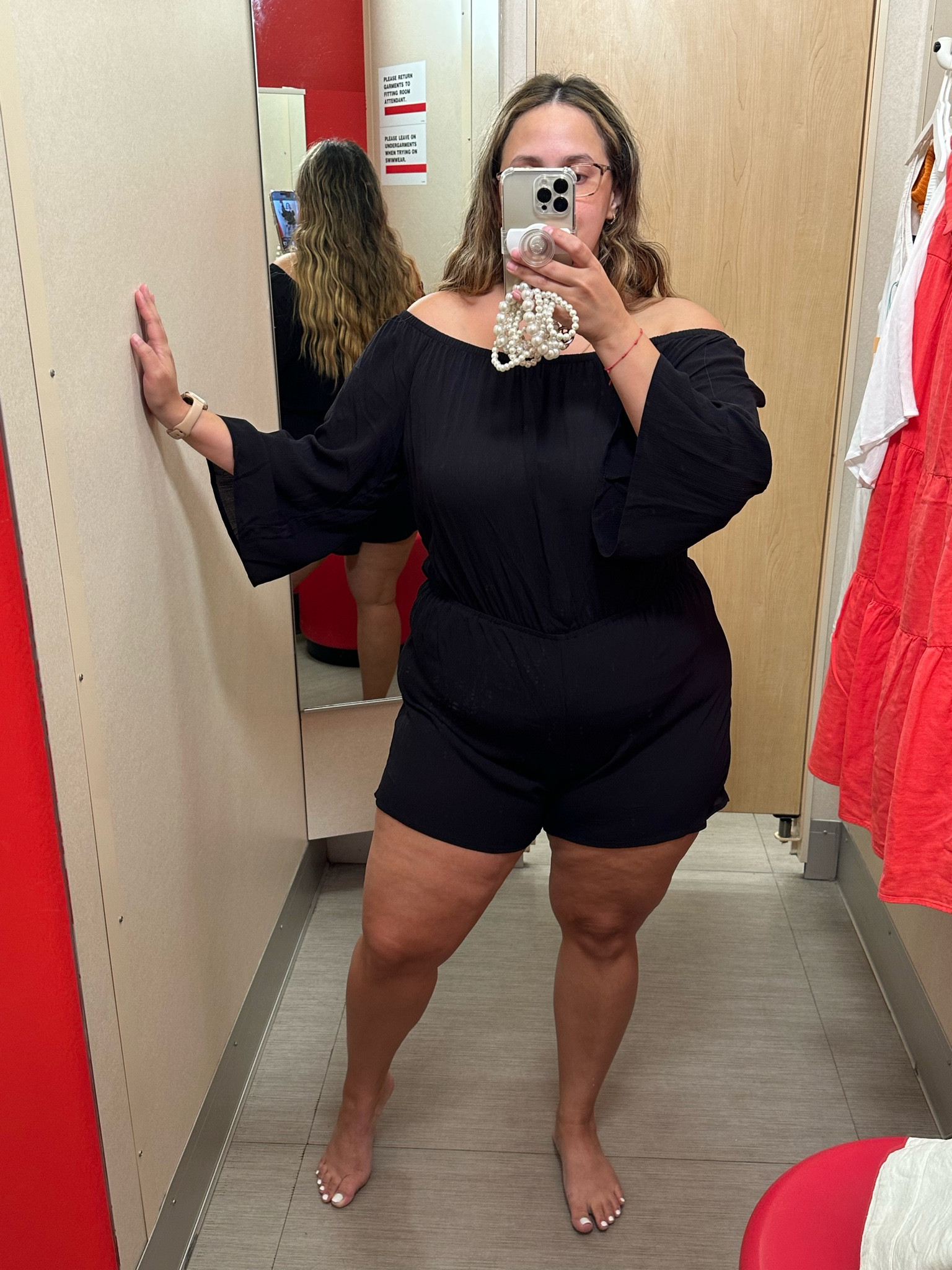 I love a good swimsuit coverup and this one does not disappoint! Off the shoulder romper is so comfy and airy, and I love the sleeves! Perfect for a hot day out at the beach/pool/cruise cannot WAIT to wear this soon! 
I also have the white! 
Wearing XL
I’m 5’4, size 14

#LTKcurves #LTKstyletip #LTKswim