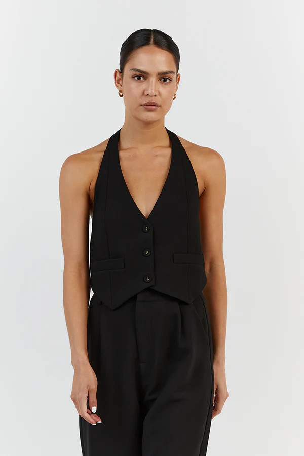 EVA BLACK HALTER VEST | DISSH