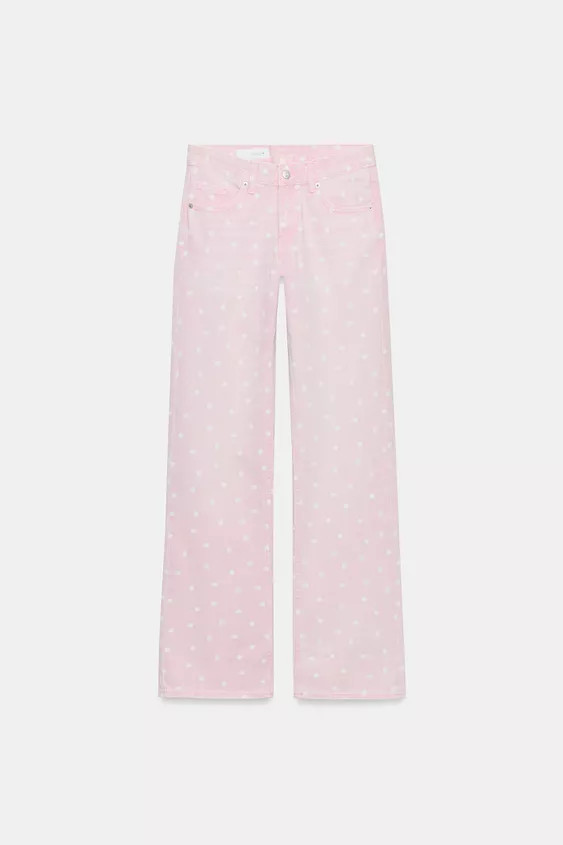 Z1975 MID-RISE MINI FLARE POLKA DOT JEANS | Zara US