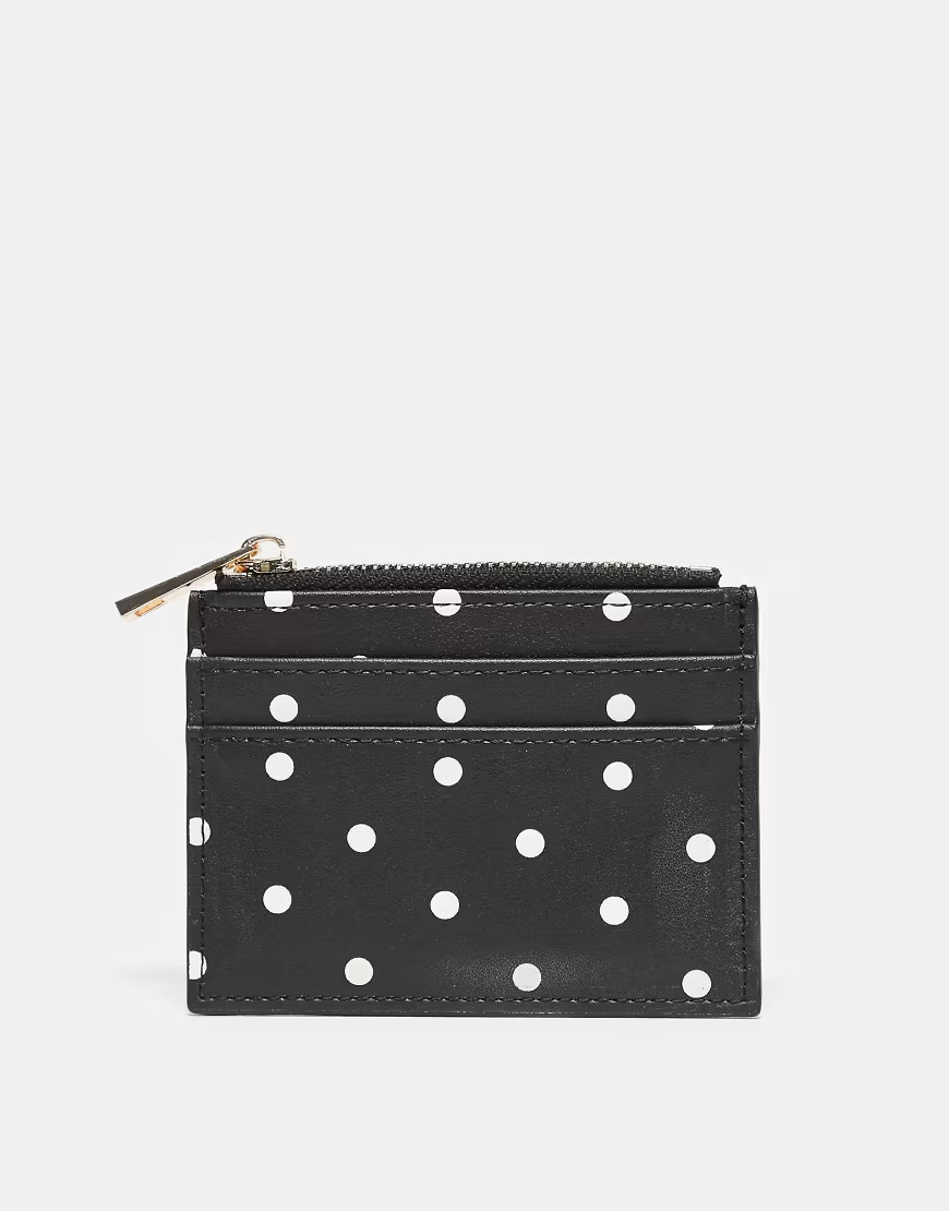 ASOS DESIGN card holder in black and white polka dots-Multi | ASOS (Global)