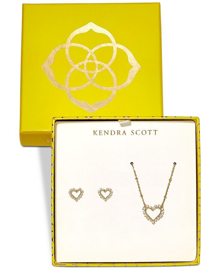 Kendra Scott 2-Pc. Set Crystal Heart Pendant Necklace & Matching Stud Earrings & Reviews - All Fa... | Macys (US)
