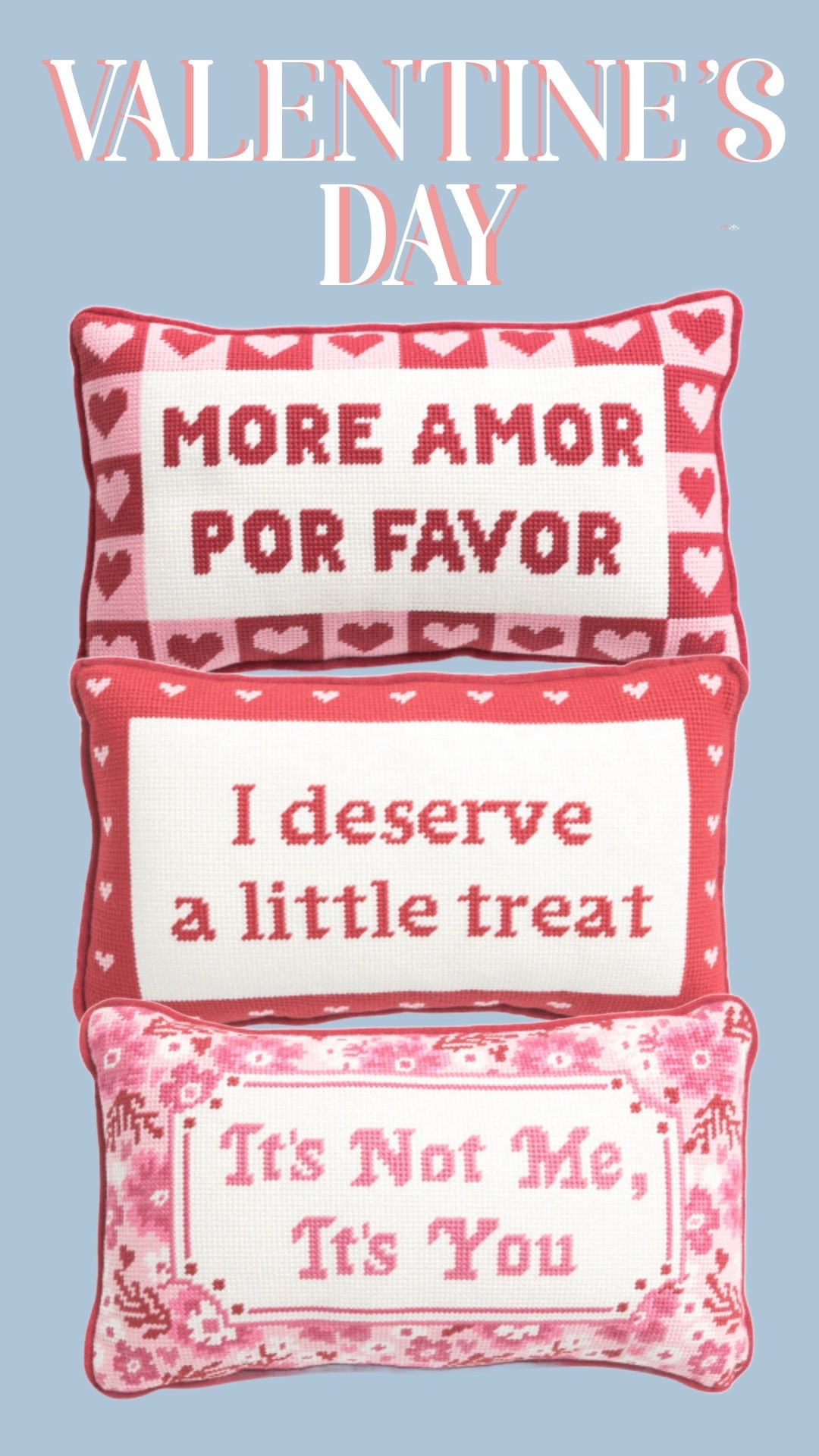 Needlepoint pillows for Valentine’s Day  day under $20

#LTKHome #LTKSaleAlert #LTKOver40