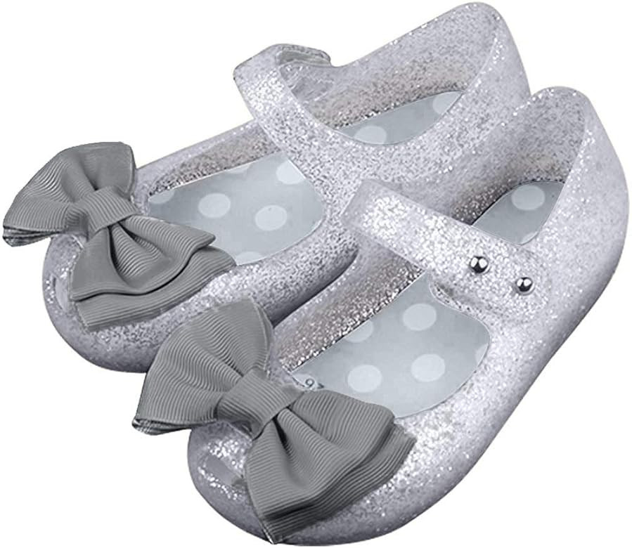 iFANS Girls Princess Mary Jane Cloth Bow Jelly Shoes Flats(Toddler Little Kids) | Amazon (US)